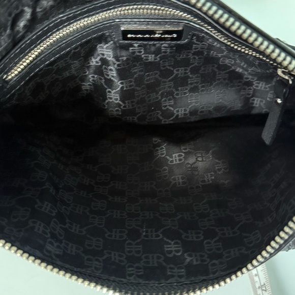 Banana Republic Rectangular Shoulder Bag Pebble Black Leather Medium Size - Picture 8 of 16